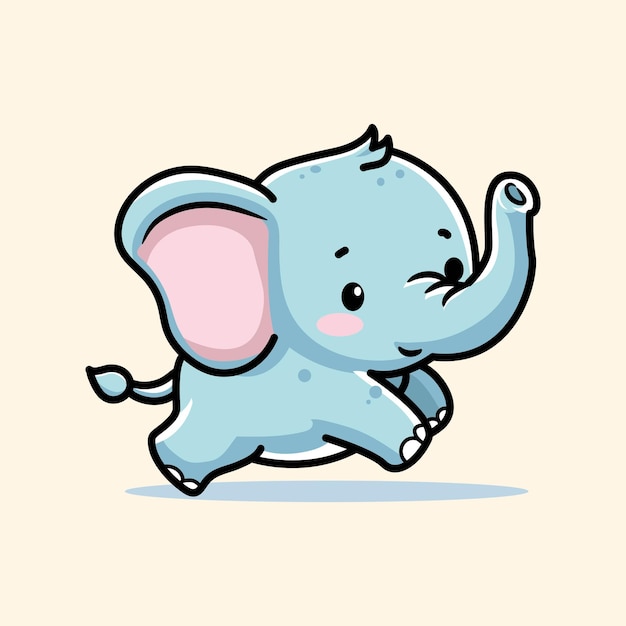 Vector ilustración de diseño vectorial de elefante lindo