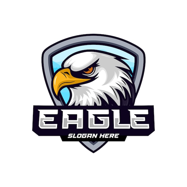 Ilustración del diseño vectorial del escudo de la cabeza del águila