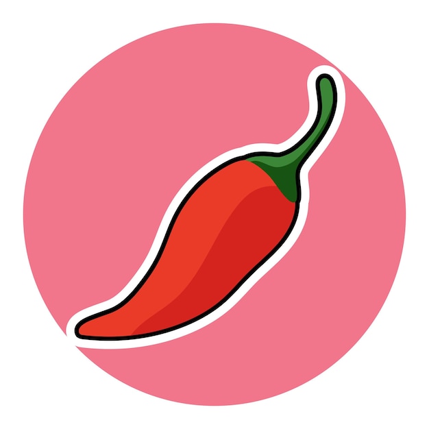 Ilustración de diseño vectorial gráfico del icono del chile