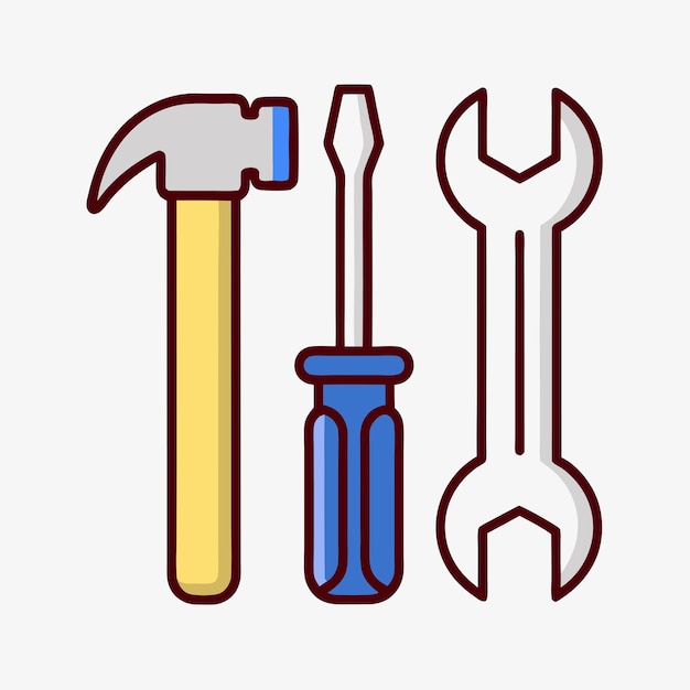 Ilustración de diseño vectorial de icona de herramientas aislada en fondo blanco