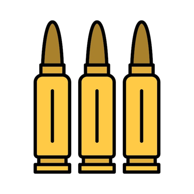 Ilustración del diseño vectorial del icono de bala
