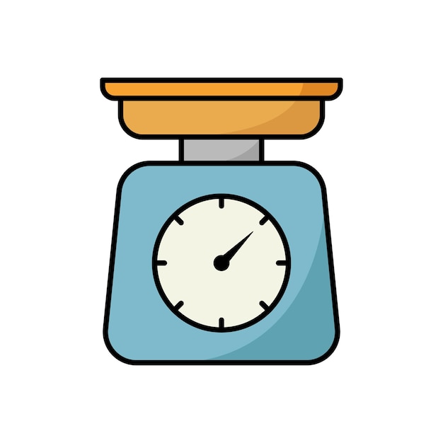 Ilustración de diseño vectorial de icono de báscula de cocina