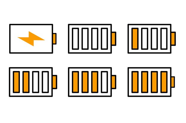 Ilustración del diseño vectorial del icono de la batería