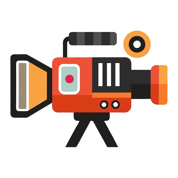 Ilustración de diseño vectorial del icono de la cámara de video aislada en fondo blanco