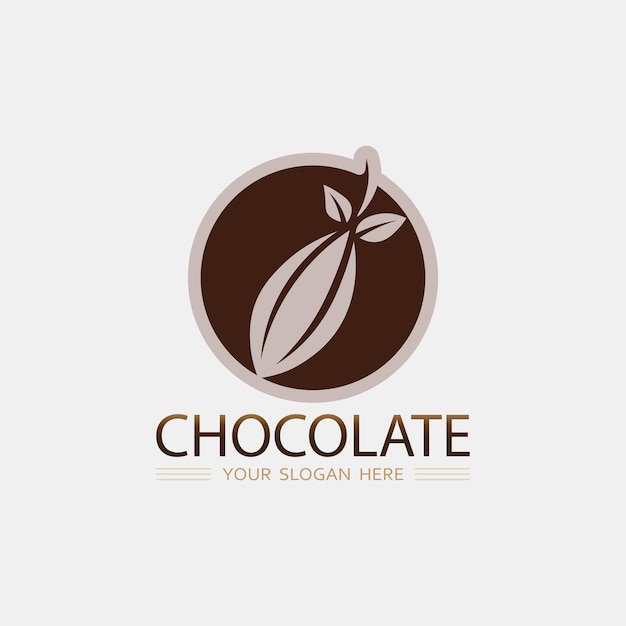 Ilustración de diseño vectorial del icono del logotipo de chocolate y cacao