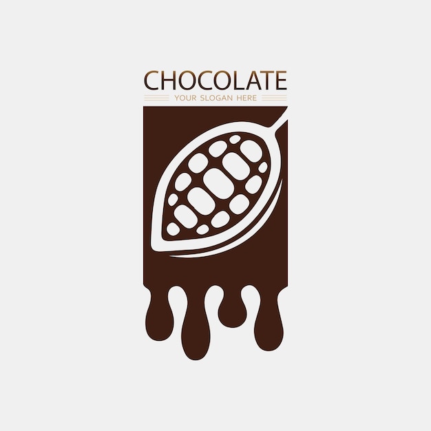 Ilustración de diseño vectorial del icono del logotipo de chocolate y cacao