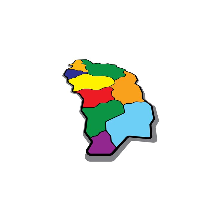 Vector ilustración del diseño vectorial del icono del mapa de dominica