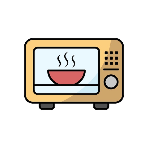 Ilustración de diseño vectorial de icono de microondas