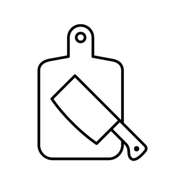 Ilustración de diseño vectorial de icono de tabla de cortar