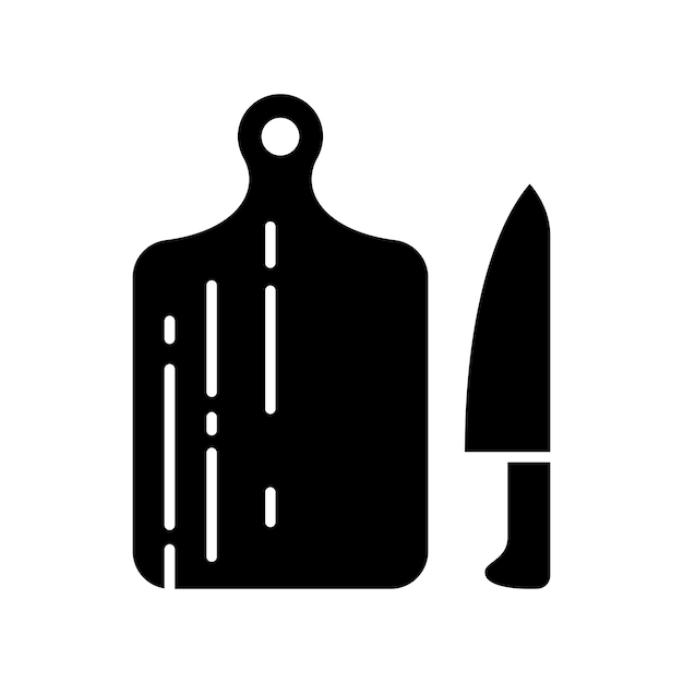 Ilustración de diseño vectorial de icono de tabla de cortar