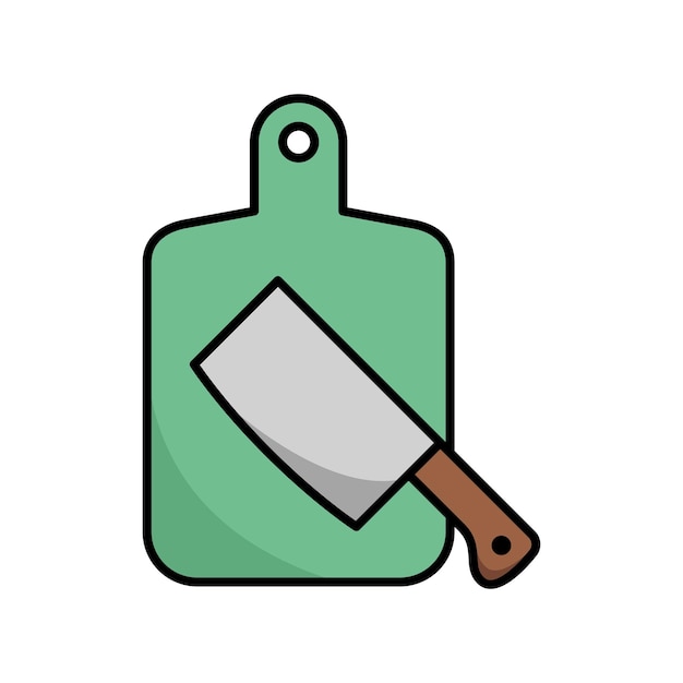 Ilustración de diseño vectorial de icono de tabla de cortar