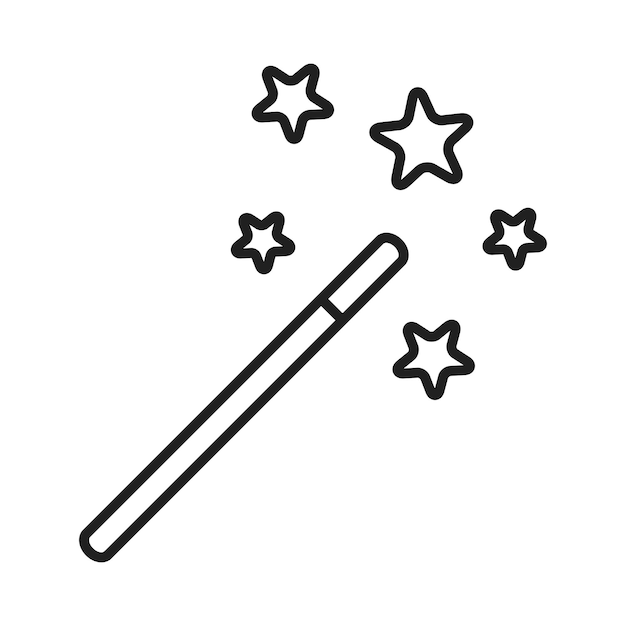 Vector ilustración del diseño vectorial del icono de la varita mágica