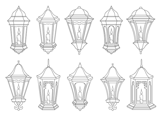 Ilustración de diseño vectorial de lámpara vintage aislada en el fondo