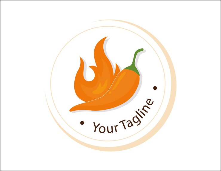 Ilustración de diseño vectorial del logotipo de chile picante
