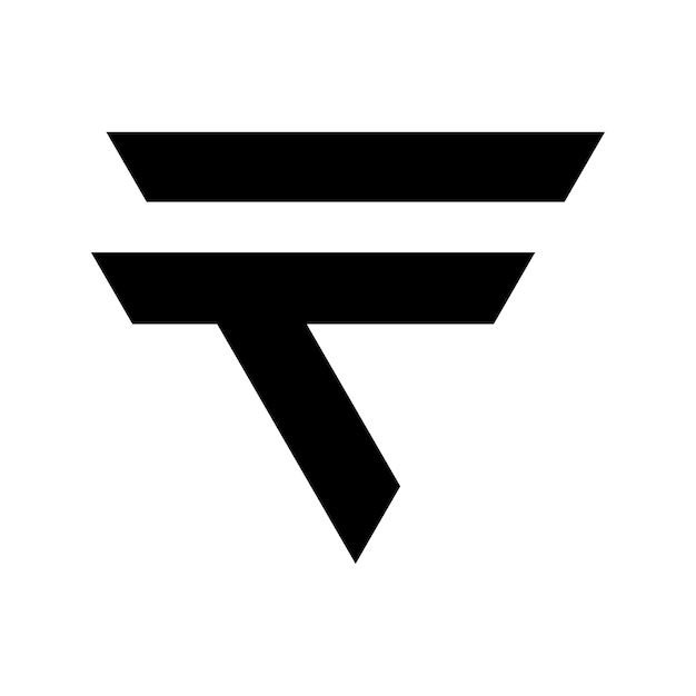 Ilustración del diseño vectorial del logotipo de las letras FT monograma