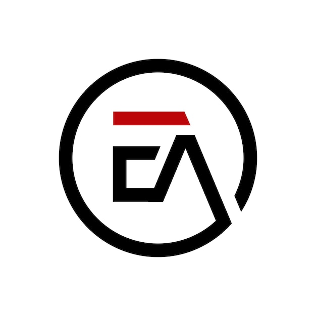 Ilustración del diseño vectorial del logotipo del monograma de EA
