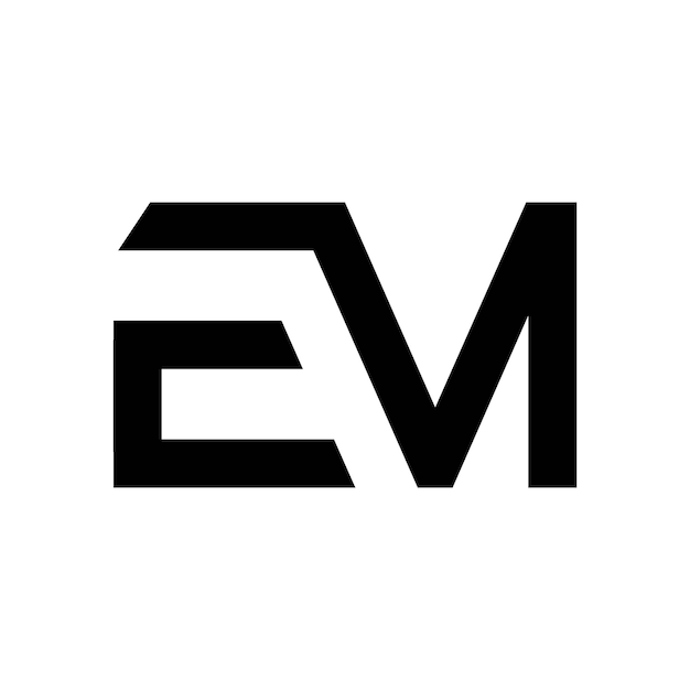 Ilustración del diseño vectorial del logotipo del monograma EM