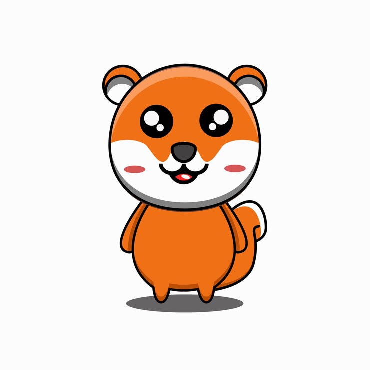 Ilustración de diseño vectorial de una mascota ardilla