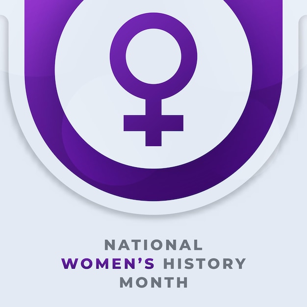 Ilustración de diseño vectorial del mes nacional de la historia de la mujer feliz para pancartas de afiches de fondo