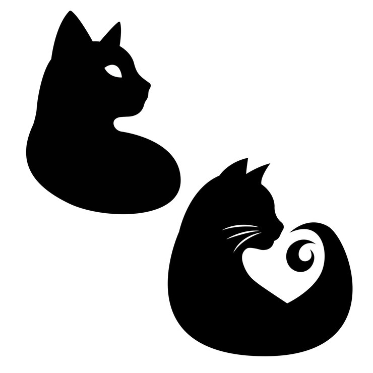 Ilustración del diseño vectorial de la silueta de gato
