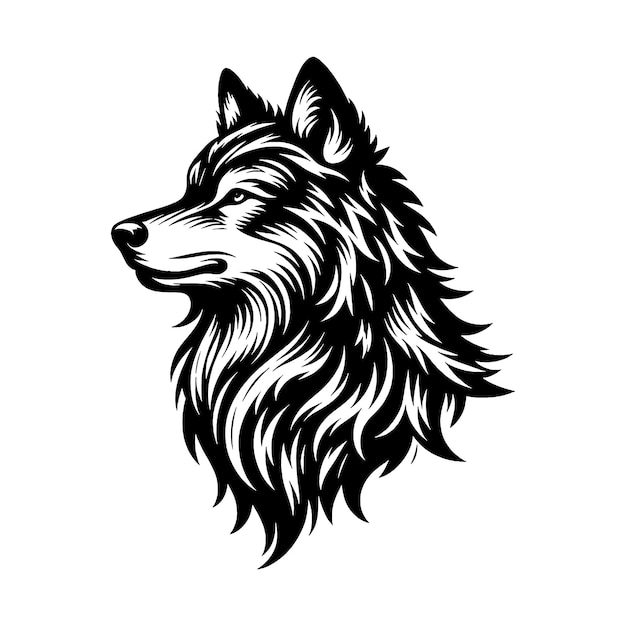 Ilustración del diseño vectorial de la silueta del lobo