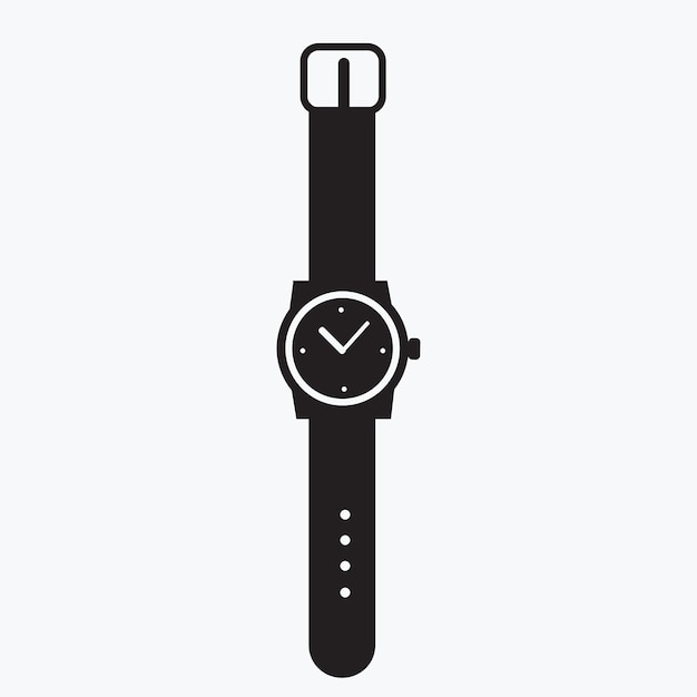 Ilustración del diseño vectorial de la silueta del reloj