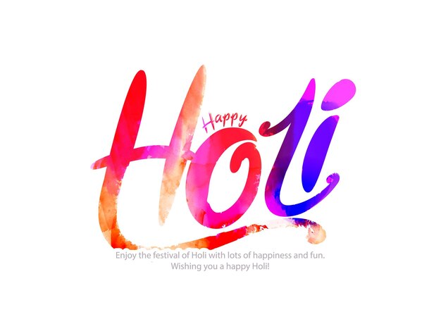 Ilustración del diseño de volante de saludo de la celebración del Festival de los Colores Holi con diseño abstracto