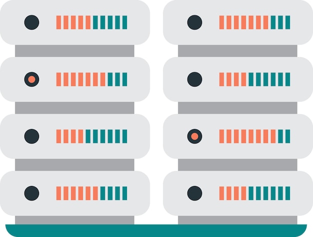 Ilustración de dispositivo de servidor en estilo minimalista