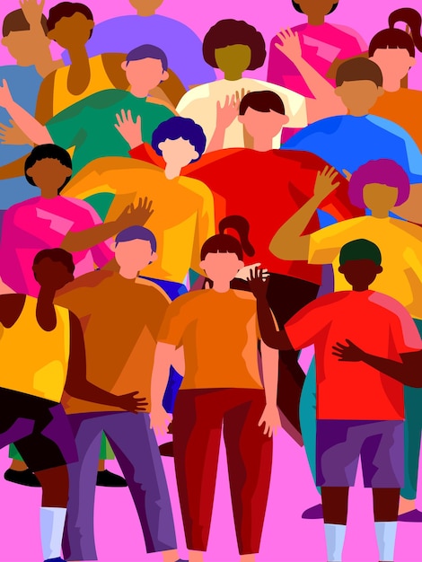 Una ilustración de la diversidad de las personas concepto de igualdad racial y diseño vectorial antirracista