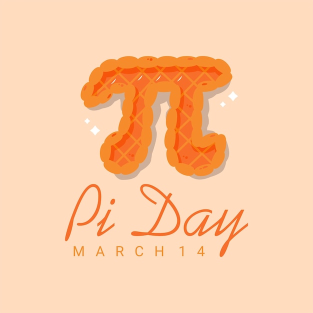 Ilustración divertida de dibujos animados pi para las vacaciones del día de las matemáticas pi