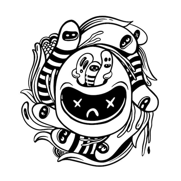 ilustración divertida del doodle