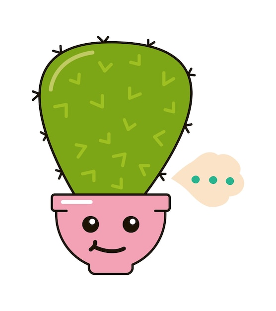 Ilustración divertida del vector del cactus de la historieta