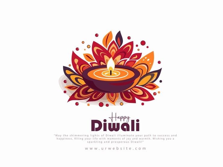 Ilustración de Diya para el festival Diwali Dhanteras Bhai dooj Akshaya Tritiya Onam de la India