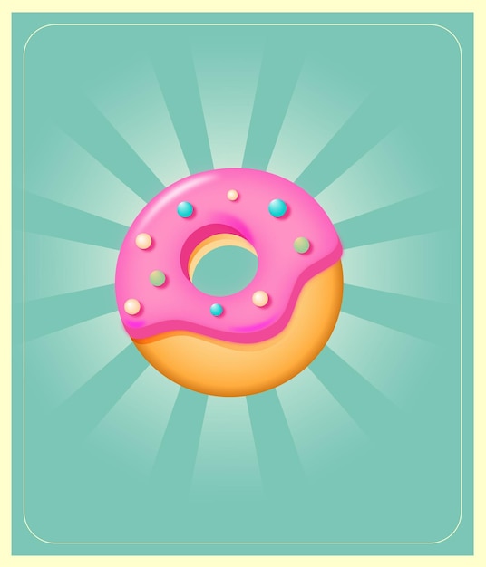 ilustración de un donut rosa