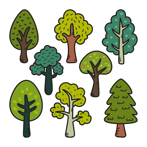 Ilustración de Doodle de los árboles