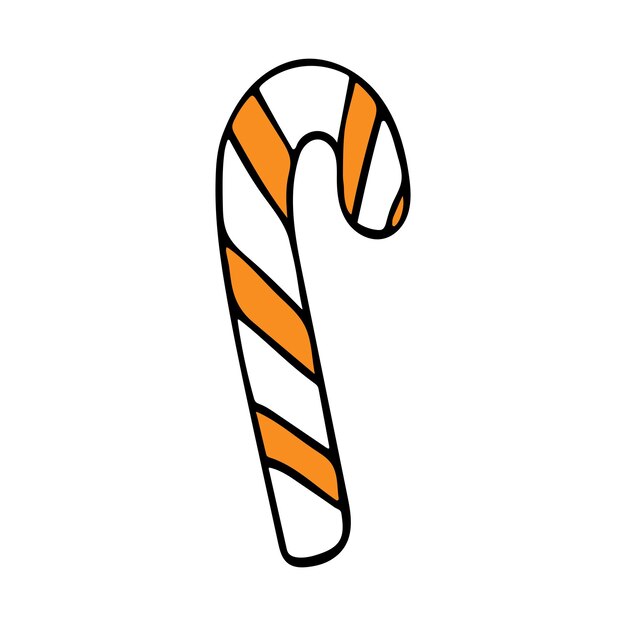 Ilustración de Doodle caña de piruleta dulces de Navidad cañas de caramelo de Navidad