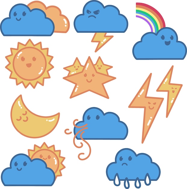 Ilustración de Doodle de elemento meteorológico