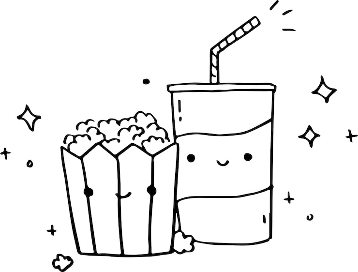 ilustración de doodle de flor ilustración de doodle de comida