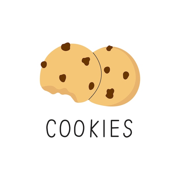 Ilustración en doodle de galletas con bocadillo dulce de estilo americano de chocolate