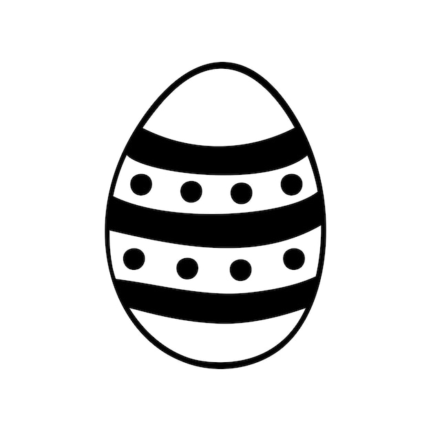 Ilustración de doodle de huevo de Pascua aislado sobre fondo blanco.