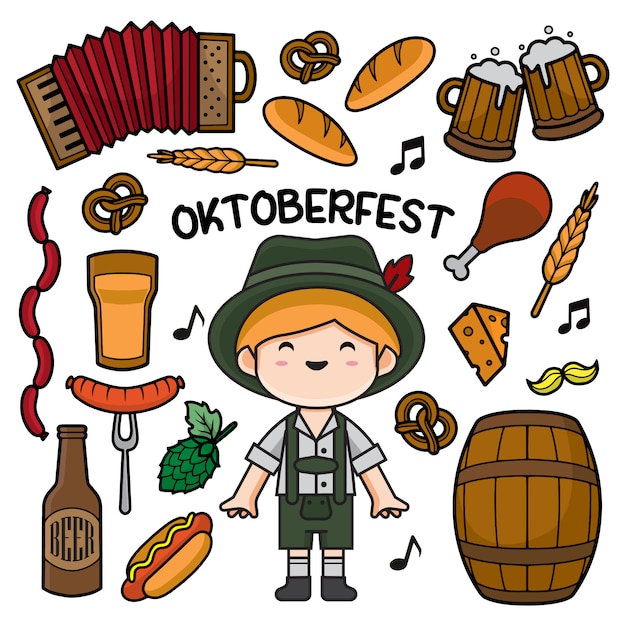 Ilustración de doodle de oktoberfest