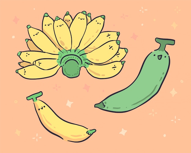 Ilustración de doodle de plátano