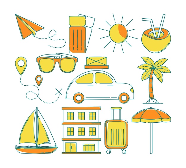 Ilustración de Doodle para viajes de vacaciones