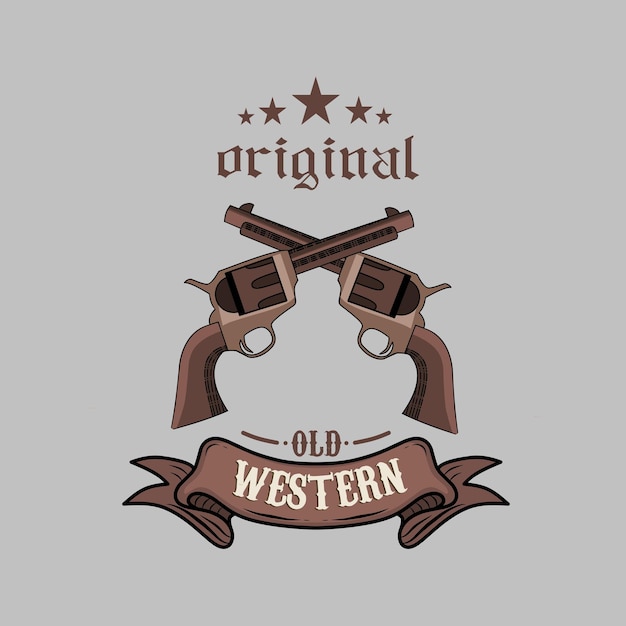 Vector ilustración de dos carteles gunwestern