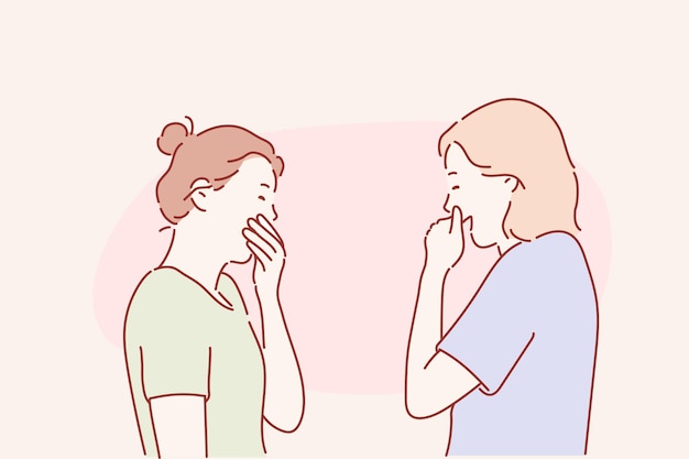 Ilustración de dos mujeres hablando entre sí