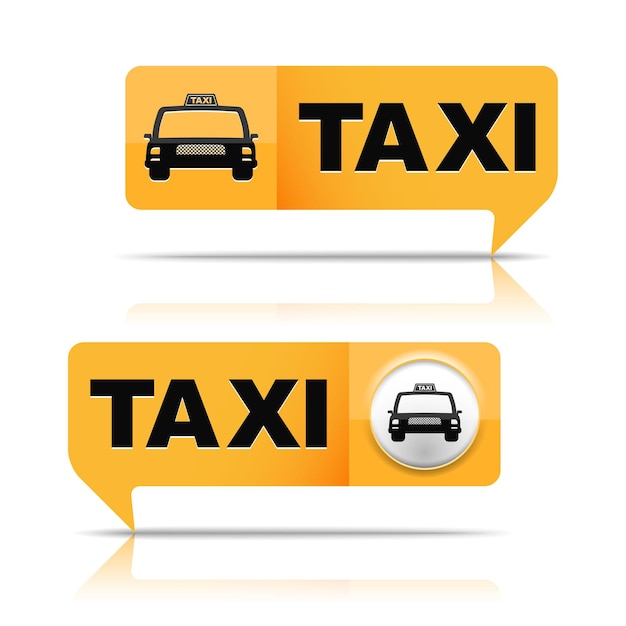 Ilustración de dos pancartas de taxi en un vector de fondo blanco eps10