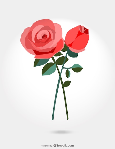 Ilustración con dos rosas rojas