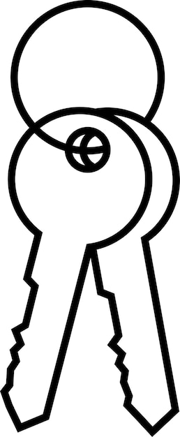 Ilustración de dos teclas Arte de línea Vector