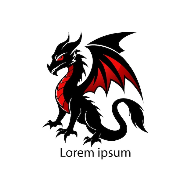 Ilustración de dragón con icono de vector de logotipo de dragón de color degradado moderno