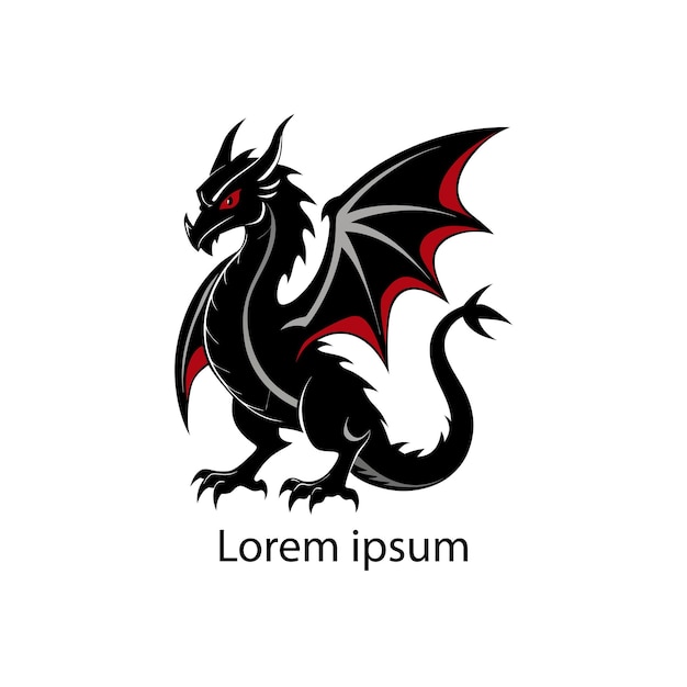Ilustración de dragón con icono de vector de logotipo de dragón de color degradado moderno